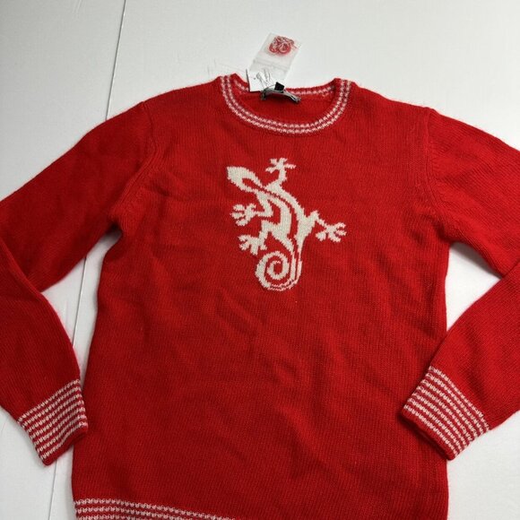 New! Bonpoint Red Lizard Wool Blend Sweater - Picture 2 of 6